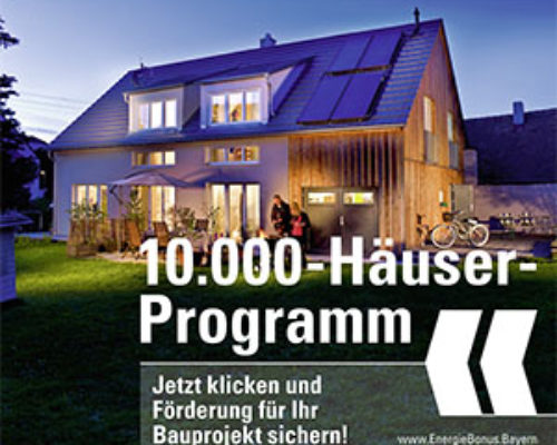 Themenbild zum 10.000-Häuser-Programm von der Bayerischen Staatsregierung