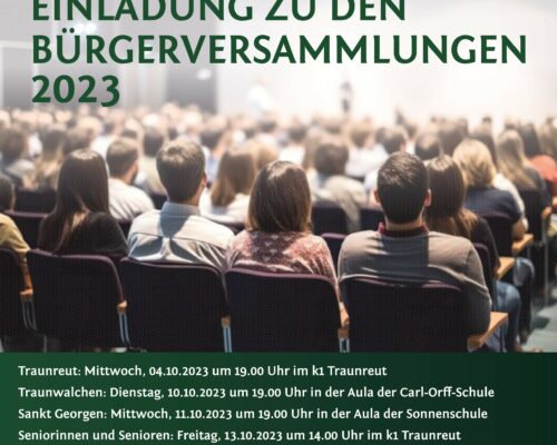 Einladung Bürgerversammlungen 2023 Stadt Traunreut